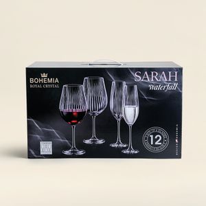 Kit Taças Sarah com 12 peças Cristal - BOHEMIA