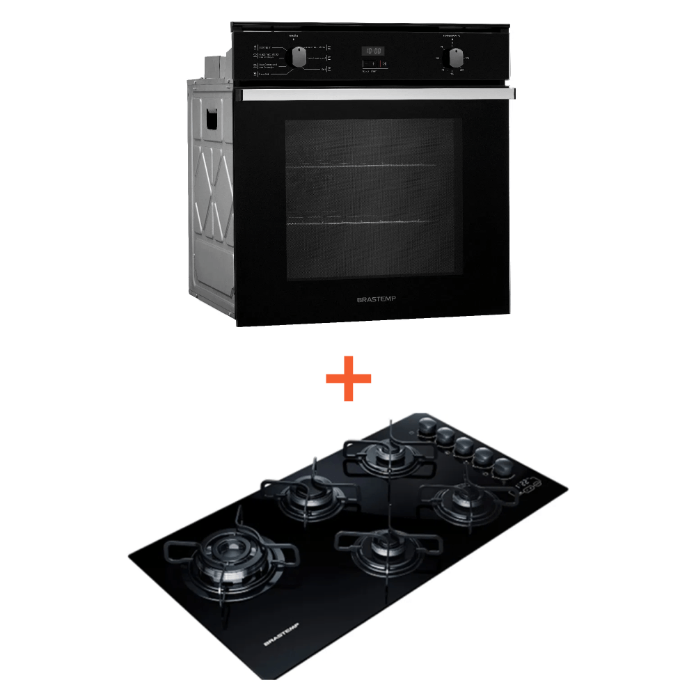 Combo Cooktop 5 bocas Brastemp + Forno de embutir elétrico Brastemp