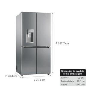 Geladeira Brastemp Inverse 4 Frost Free 543 litros cor Inox com Convertible Space   - BRO90AK