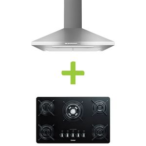 Combo Coifa de Parede 60 cm Inox piramidal + Cooktop 5 bocas Consul (CA060BR + CDD75AE) - CA06CDD7CJ