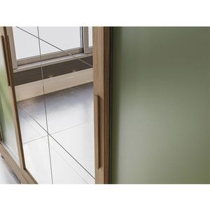 Guarda-Roupa Casal com Portas Reversíveis e Espelho Kappesberg, 4 Portas Nogueira Verde