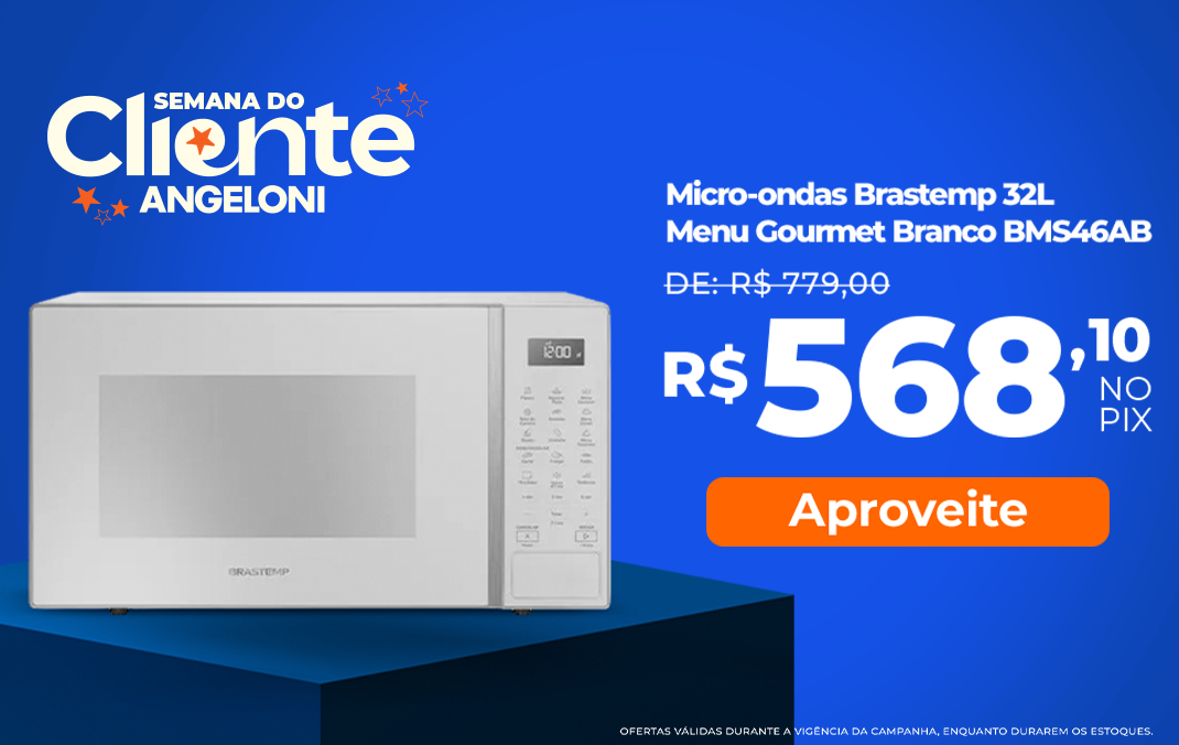 Micro-ondas Brastemp 32L com Menu Gourmet Branco BMS46AB